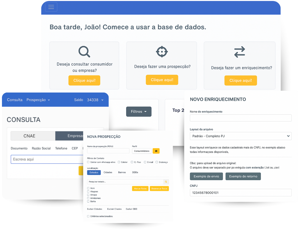 Ilustrações da plataforma